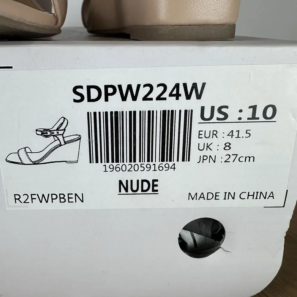 Dream Pairs Womens Open Toe Strappy Wedge Heel Sandals  SDPW224W Nude Size 10